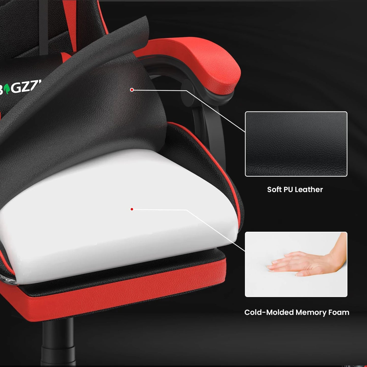 Gaming Chair with Footrest