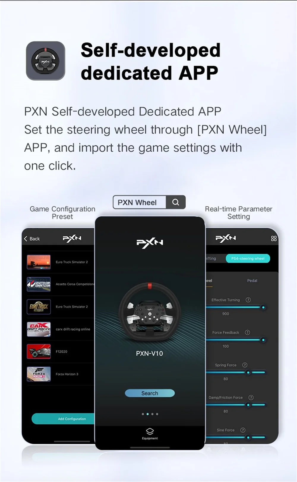 3-in-1 Racing Wheel with Force Feedback