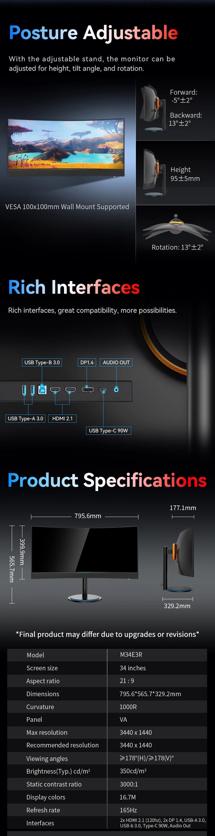 TITAN ARMY 34” 1000R Curved