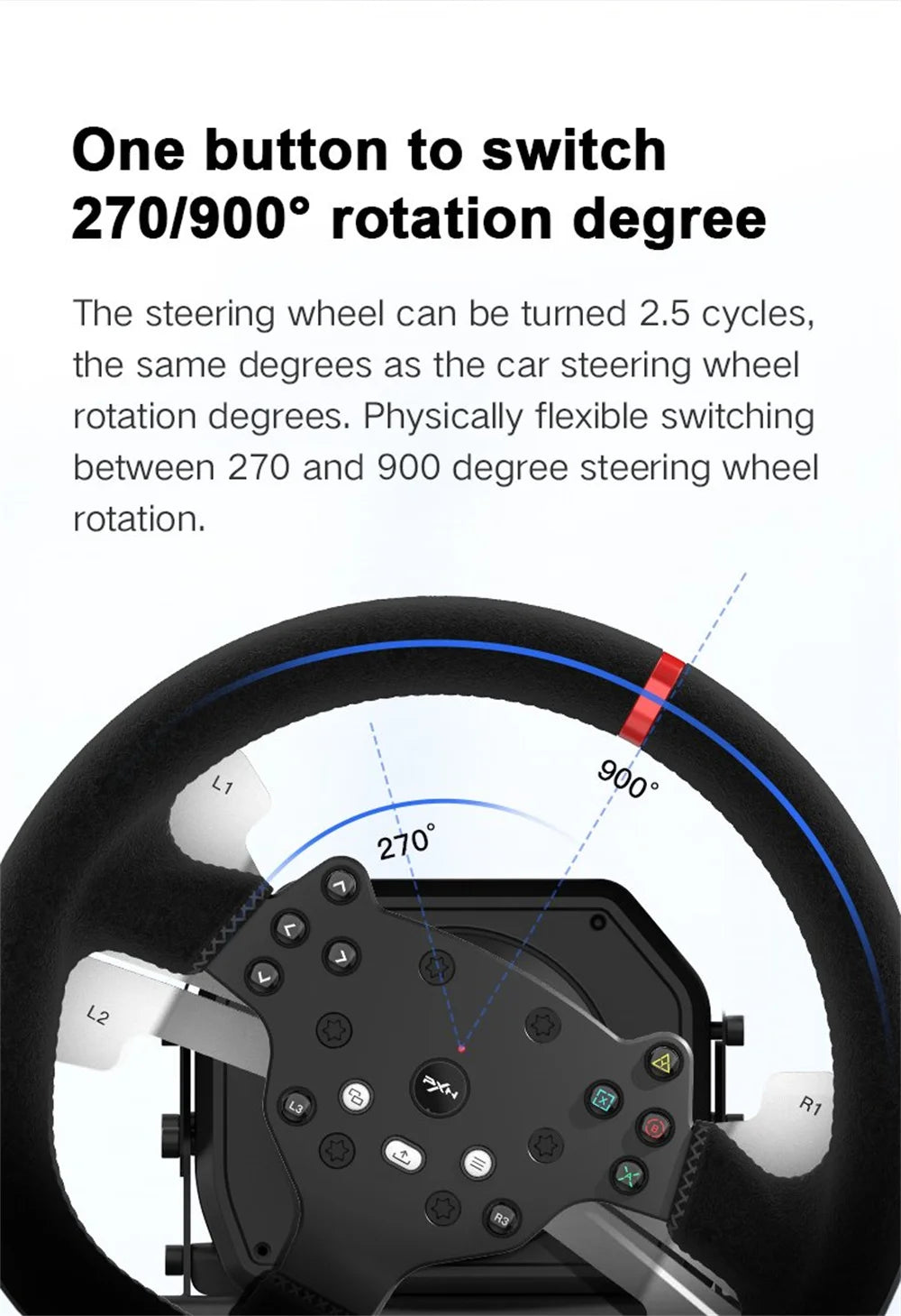 3-in-1 Racing Wheel with Force Feedback