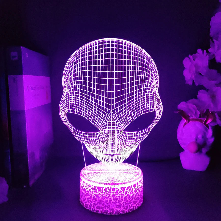 3D Alien Illusion Night Light