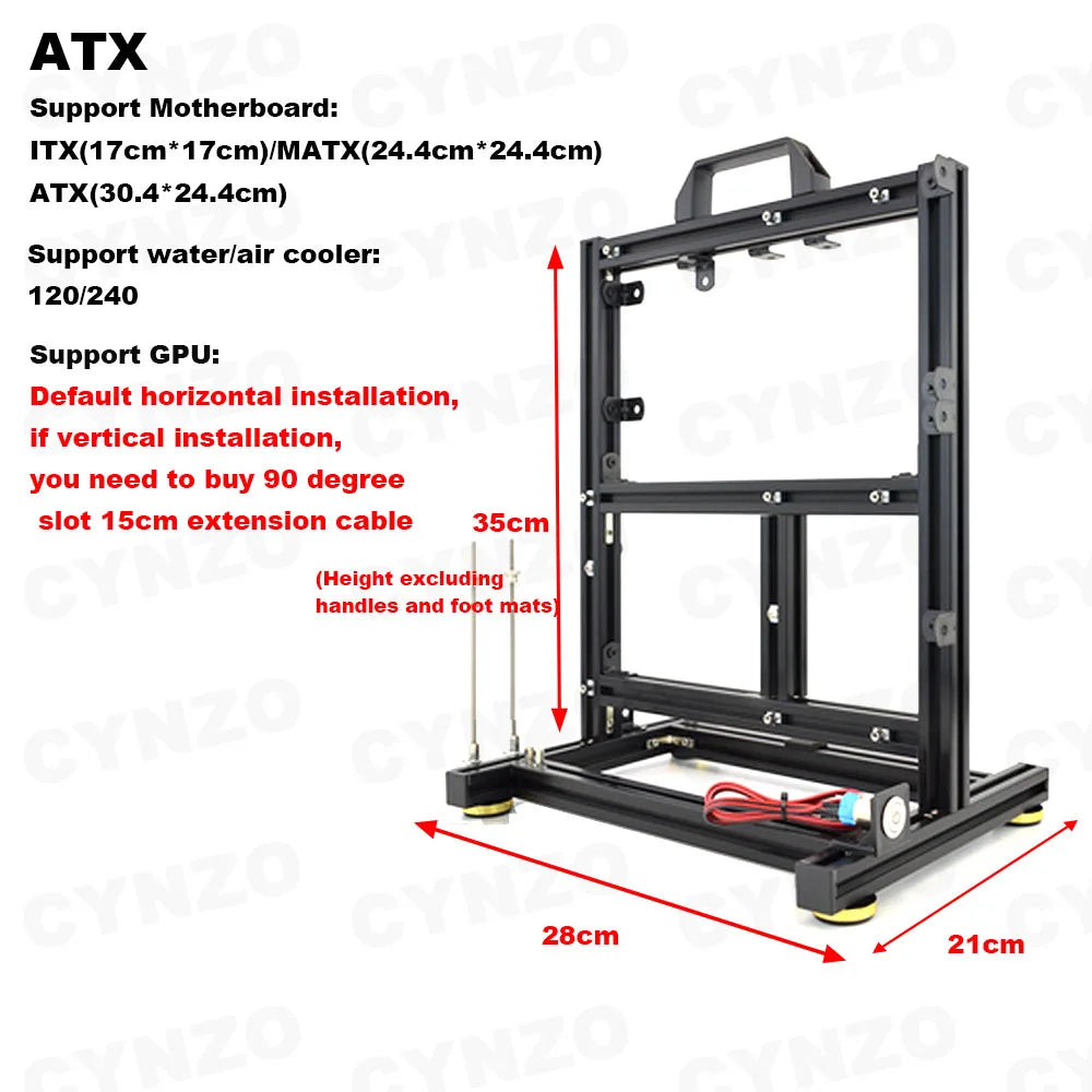 Open Frame DIY Gaming PC Case