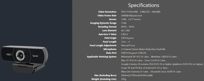 Full HD 1080P 60fps Webcam