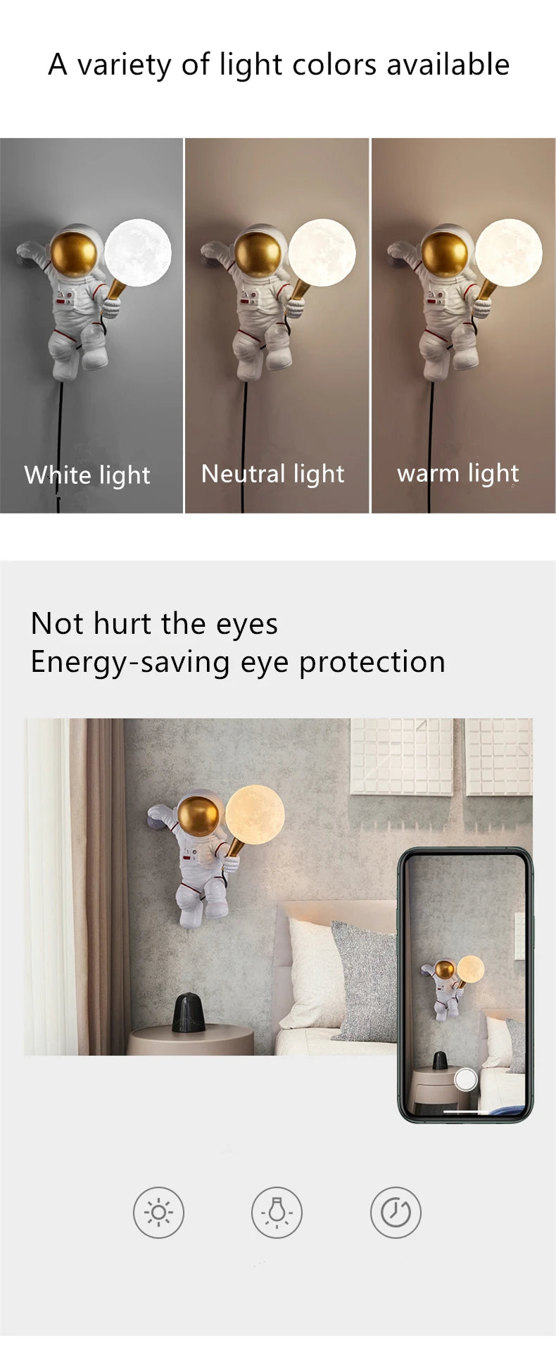 Nordic Astronaut LED Wall Lamp