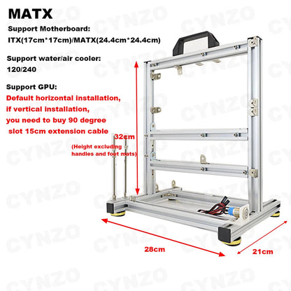 Open Frame DIY Gaming PC Case