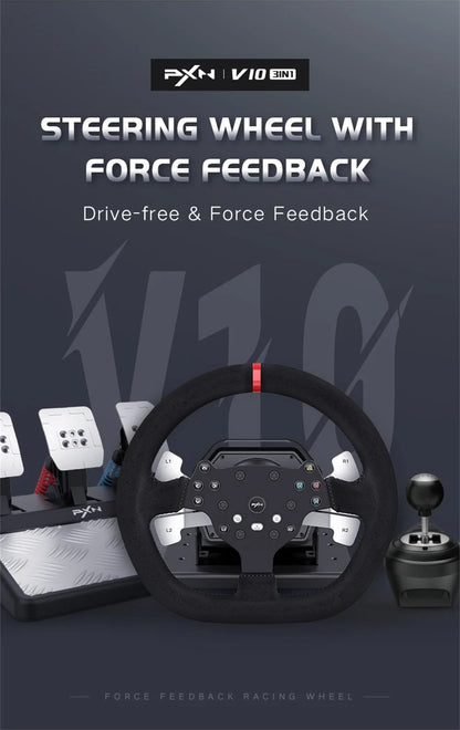 3-in-1 Racing Wheel with Force Feedback