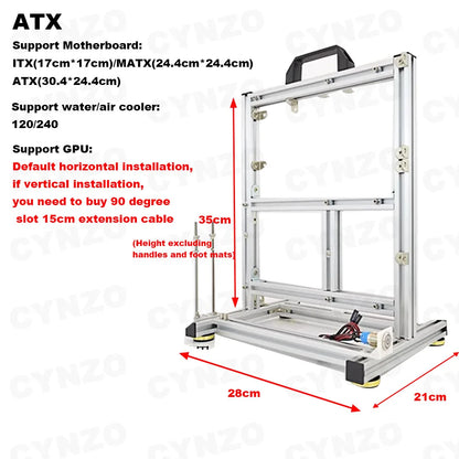 Open Frame DIY Gaming PC Case