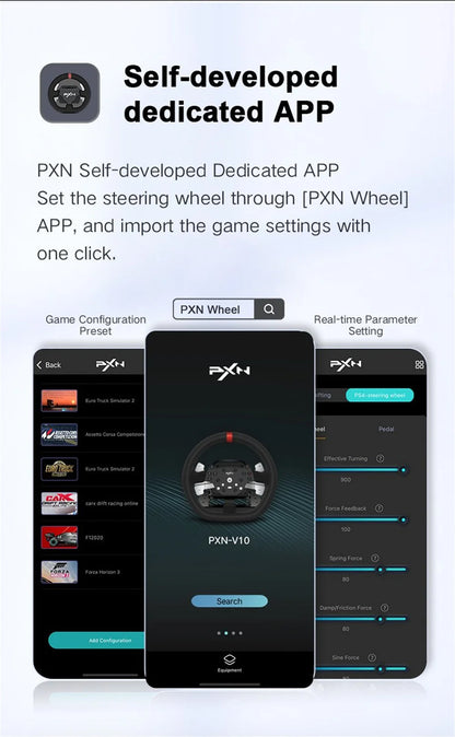 3-in-1 Racing Wheel with Force Feedback