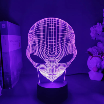 3D Alien Illusion Night Light