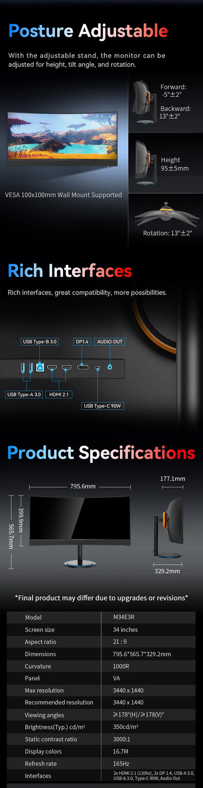TITAN ARMY 34” 1000R Curved