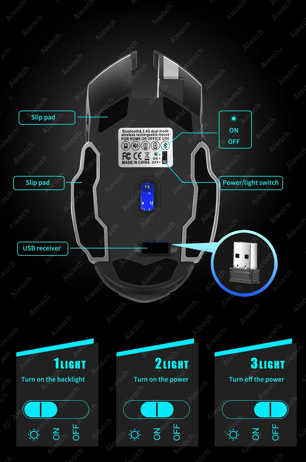 Rechargeable Wireless Mouse Gaming