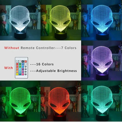3D Alien Illusion Night Light