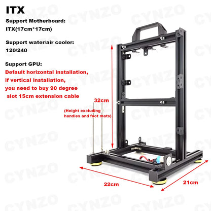 Open Frame DIY Gaming PC Case