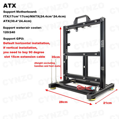 Open Frame DIY Gaming PC Case