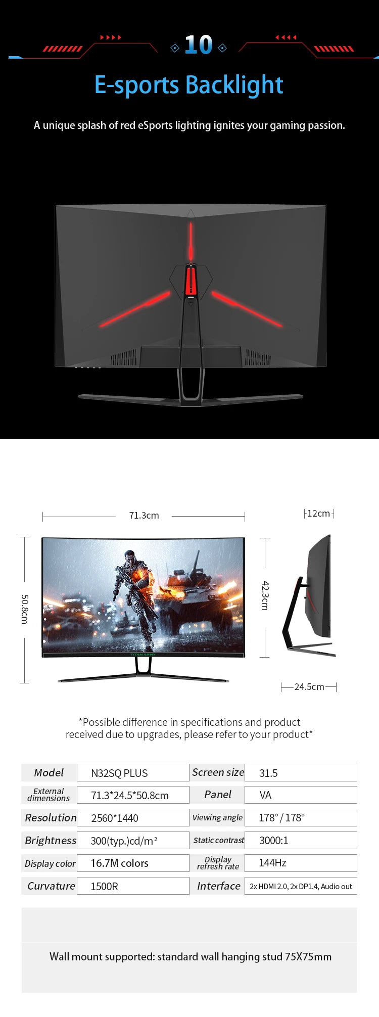 TITAN ARMY 32” Curved