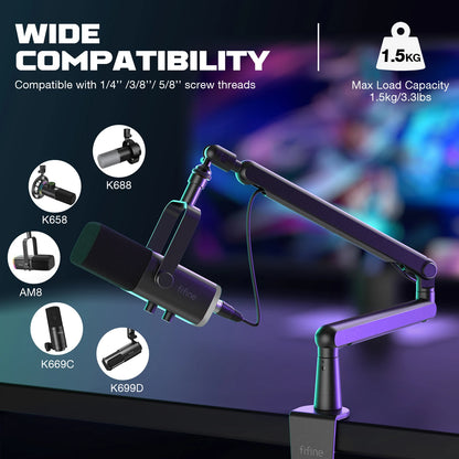 Adjustable Low-Profile Microphone Boom Arm